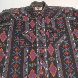 Youngbloods Authentic Western Men's Aztec Print LS Button Up Shirt XL